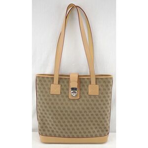 Vintage NWOT Dooney & Bourke Monogram Tote | Leather & Canvas Handbag